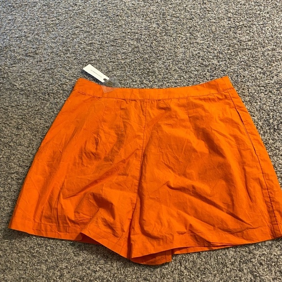 Anthropologie Maeve Orange Pleated Poplin Shorts | NWT | Size 16 - Picture 3 of 7